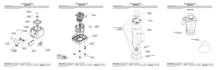 Diagram Diagram and Parts List for HBF600S-CCC  Hamilton Beach Blender